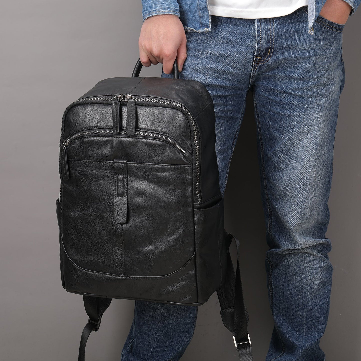 Prestige Voyager Leder-Rucksack Laptoptasche 15,6 Zoll