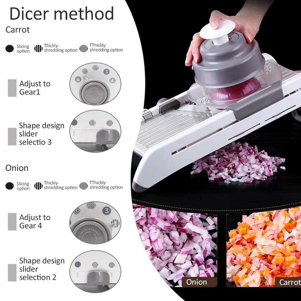 ProSlice Mandoline Gemüseschneider mit Präzise Verstellbaren Klingen