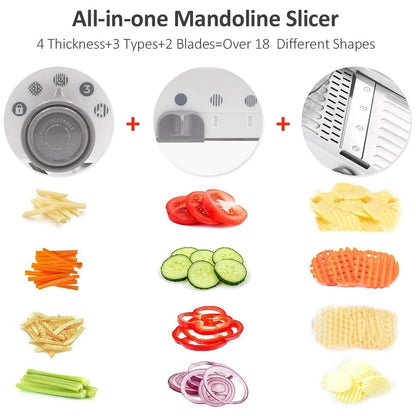 ProSlice Mandoline Gemüseschneider mit Präzise Verstellbaren Klingen