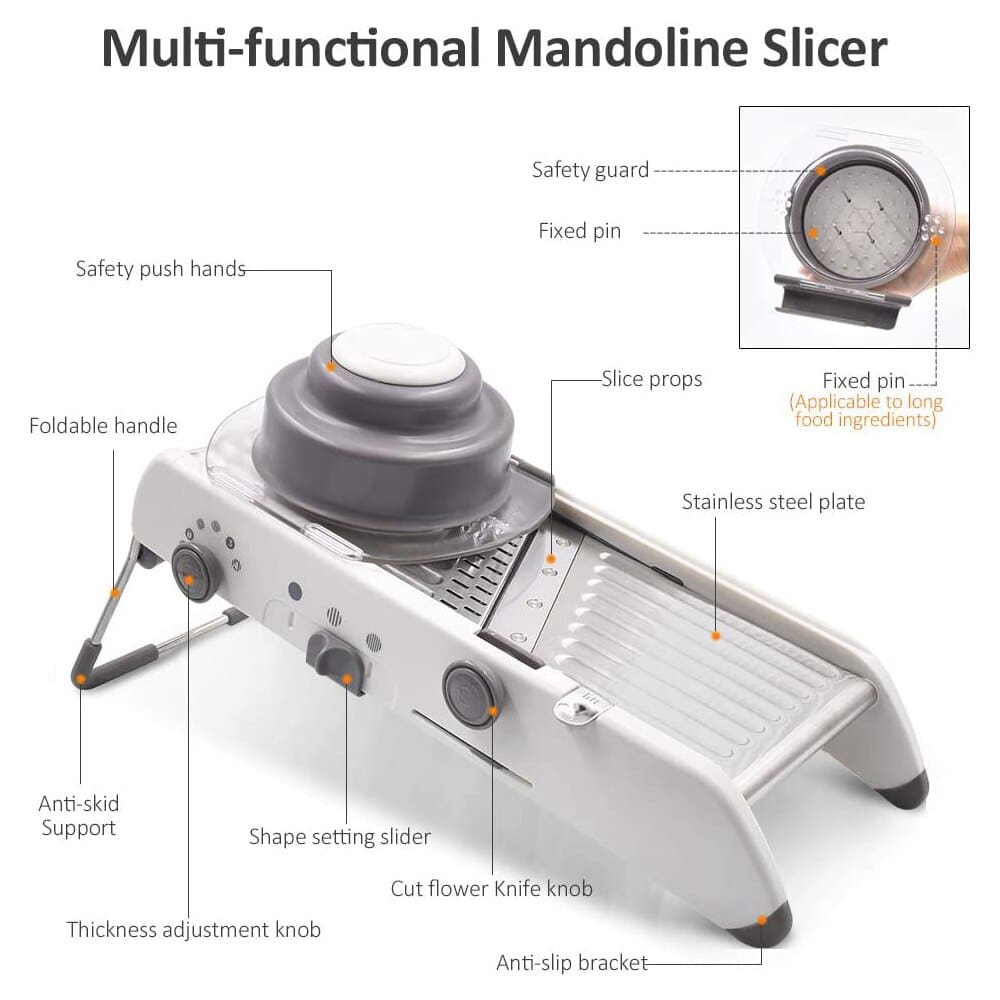 ProSlice Mandoline Gemüseschneider mit Präzise Verstellbaren Klingen