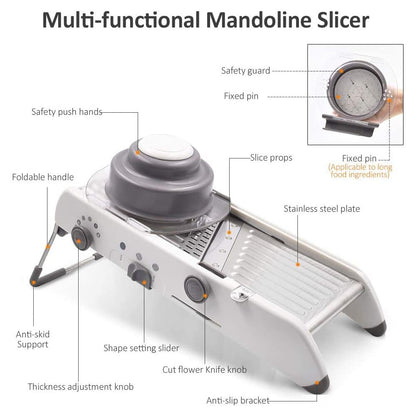 ProSlice Mandoline Gemüseschneider mit Präzise Verstellbaren Klingen