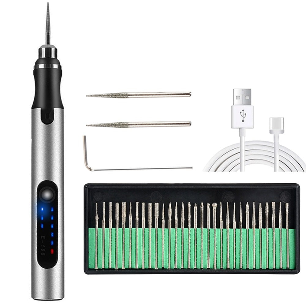 Professional Engraving Pen Rechargeable Electric Engraver Tool for DIY Crafting