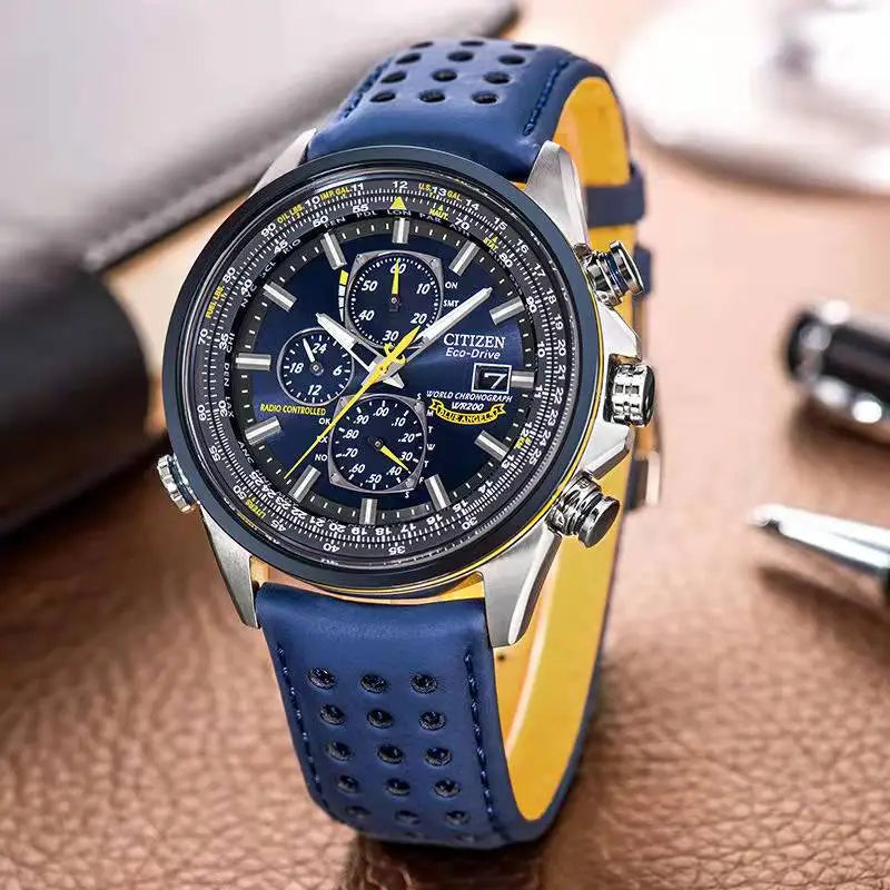 Quartz Chronograph Men’s Watch Stainless Steel Waterproof Wristwatch