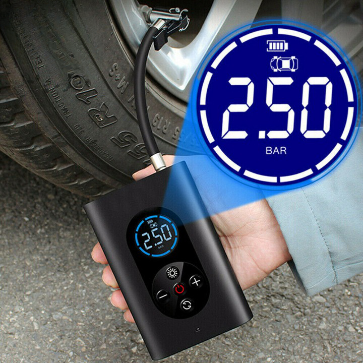 QuickAir Portable Electric Tire Inflator Cordless Air Compressor with Digital Display
