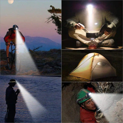 Rechargeable LED Headlamp Waterproof Zoom Outdoor Light