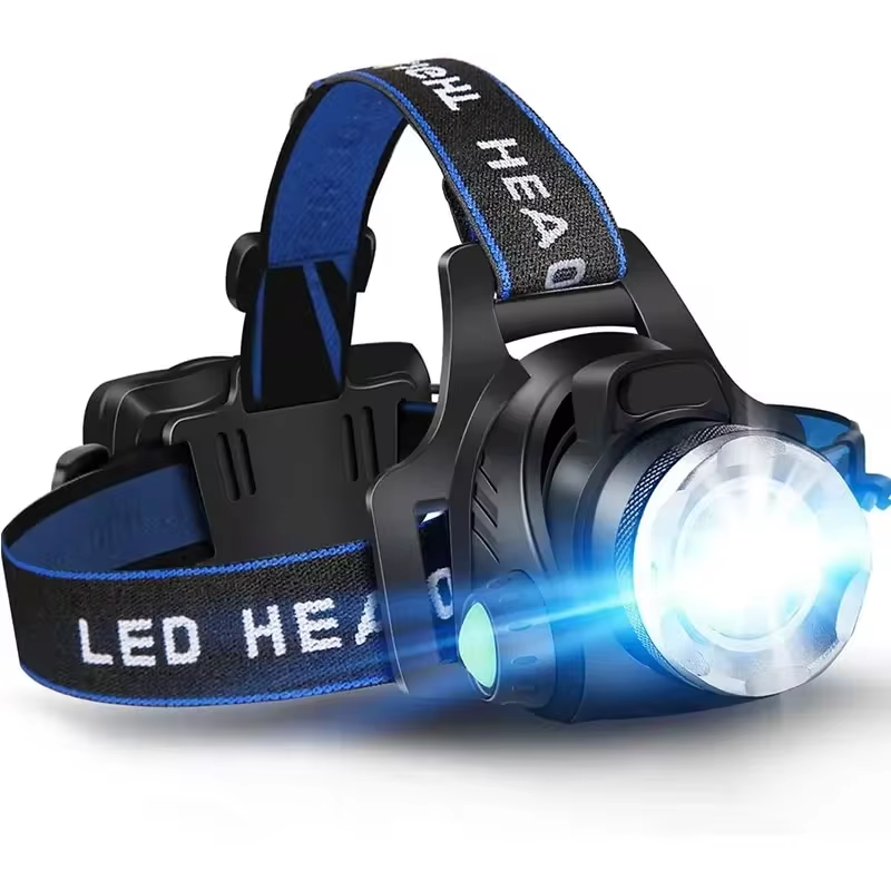 Rechargeable LED Headlamp Waterproof Zoom Outdoor Light