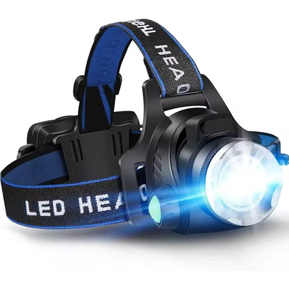 Rechargeable LED Headlamp Waterproof Zoom Outdoor Light