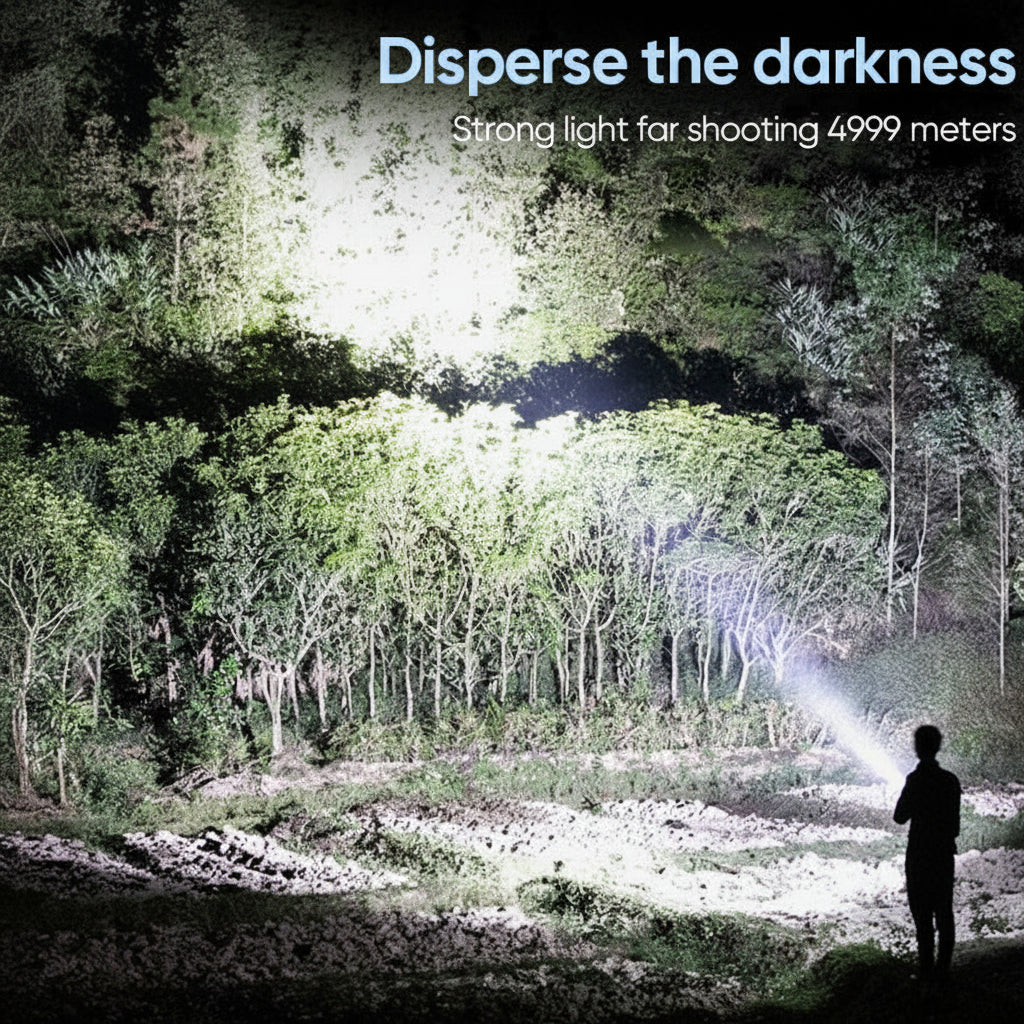 Rechargeable LED Tactical Flashlight Aluminum Outdoor Torch Long Range