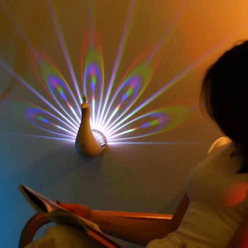 Oplaadbare wandlamp met projectie van meerkleurig licht