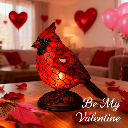 Tafellamp met rode kardinaalvogel, werkt op USB, decoratieve sfeerlamp