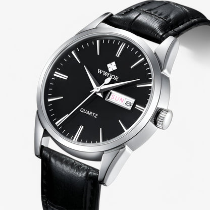 Renzo klassische Luxus-Lederuhr Herren elegante Quarzuhr zeitlose Dresswatch