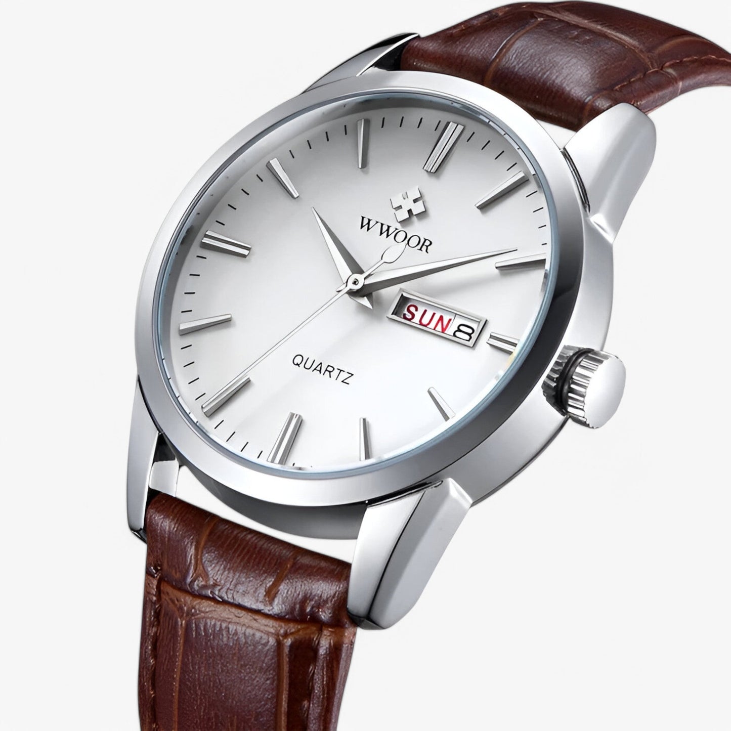 Renzo klassische Luxus-Lederuhr Herren elegante Quarzuhr zeitlose Dresswatch