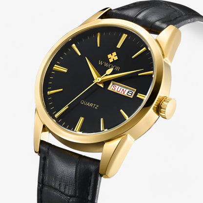 Renzo klassische Luxus-Lederuhr Herren elegante Quarzuhr zeitlose Dresswatch