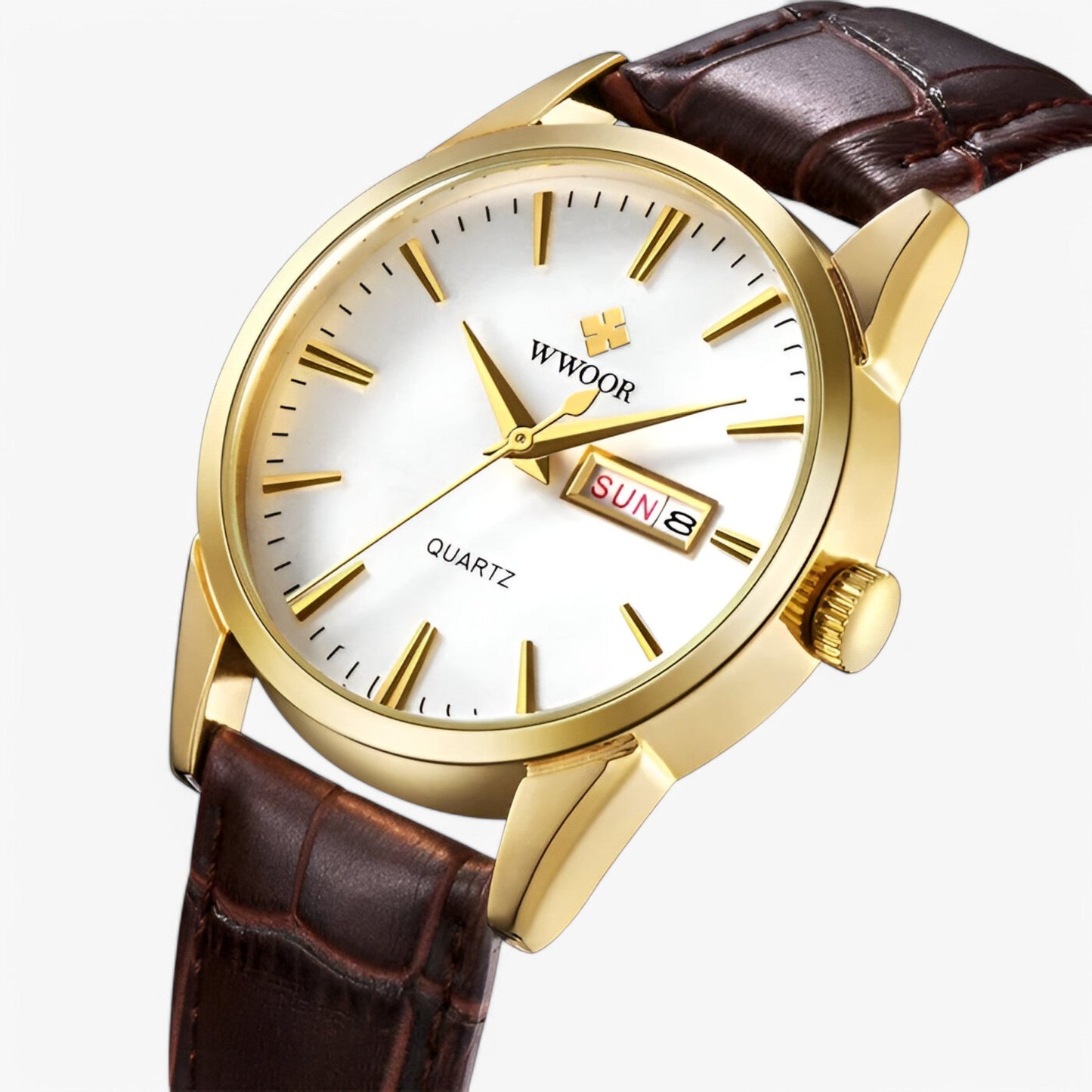 Renzo klassische Luxus-Lederuhr Herren elegante Quarzuhr zeitlose Dresswatch