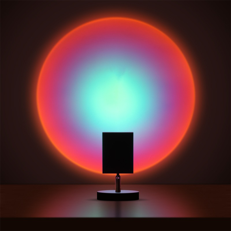 Retro Table Lamp with Sunset-Inspired Design and Warm Ambient Lighting