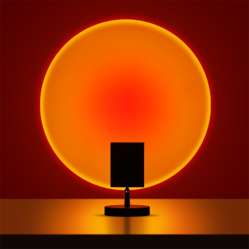 Retro Table Lamp with Sunset-Inspired Design and Warm Ambient Lighting