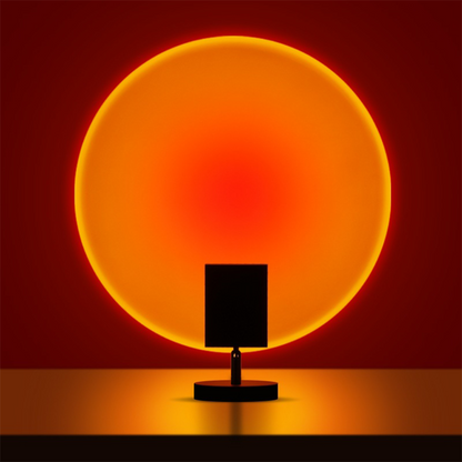 Retro Table Lamp with Sunset-Inspired Design and Warm Ambient Lighting