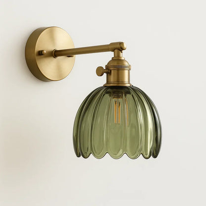 Retro væglampe med glas tulipan skærm vintage væglampe