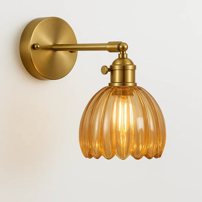 Retro væglampe med glas tulipan skærm vintage væglampe