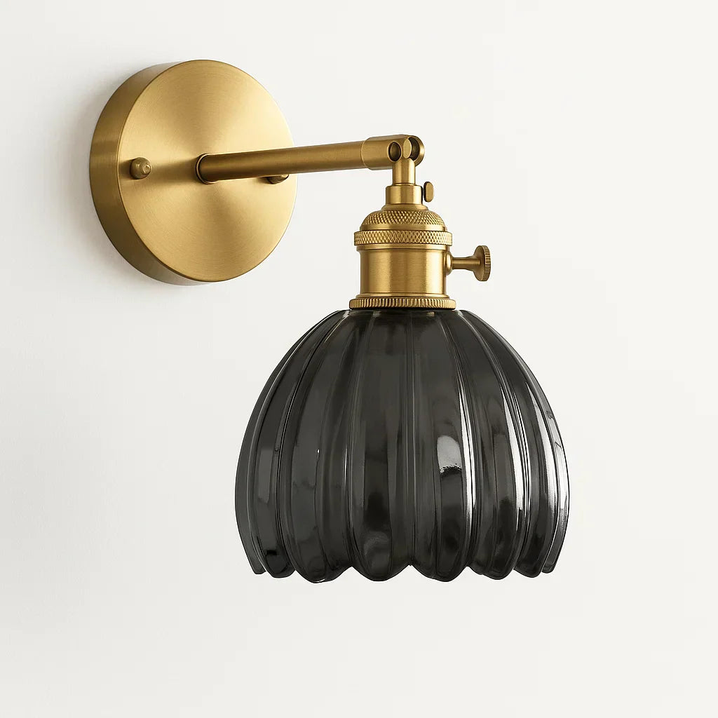 Retro væglampe med glas tulipan skærm vintage væglampe