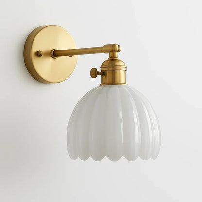 Retro væglampe med glas tulipan skærm vintage væglampe