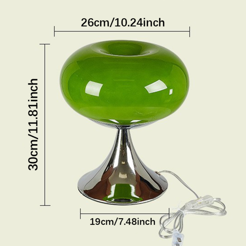 Lampa stołowa RetroGlow Bauhaus ze szkła, ciepłe oświetlenie ambientowe  