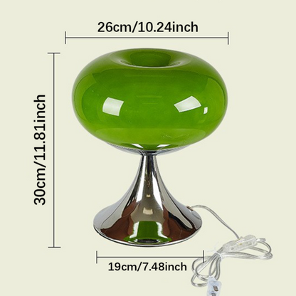 Lampa stołowa RetroGlow Bauhaus ze szkła, ciepłe oświetlenie ambientowe  