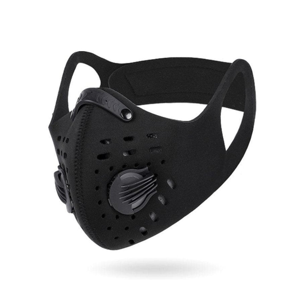 Herbruikbaar gezichtsmasker voor buiten met ventilatieventielen en filter