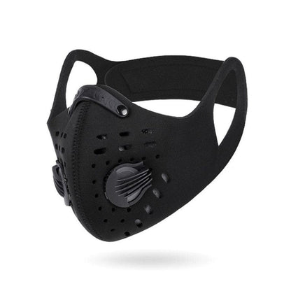 Herbruikbaar gezichtsmasker voor buiten met ventilatieventielen en filter