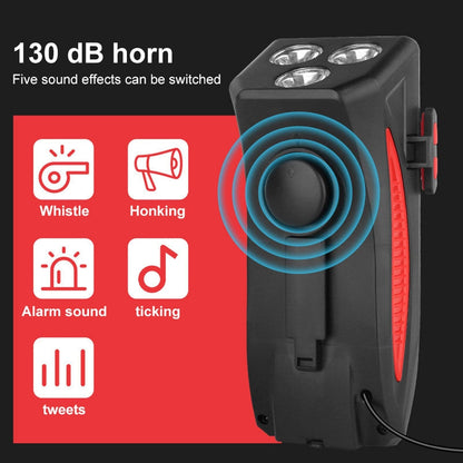 RideLight 4 i 1 Cykellygte med Telefonholder Powerbank og Horn