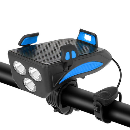 RideLight 4 i 1 Cykellygte med Telefonholder Powerbank og Horn