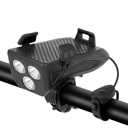 RideLight 4 i 1 Cykellygte med Telefonholder Powerbank og Horn
