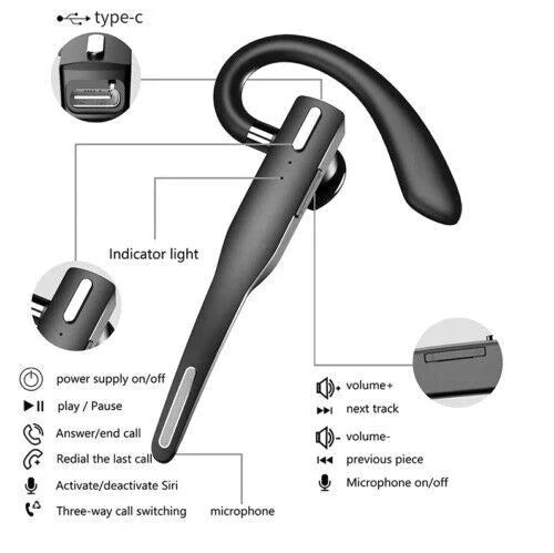 RoadMic Pro Bezprzewodowy zestaw słuchawkowy Bluetooth z podwójnym mikrofonem i redukcją szumów