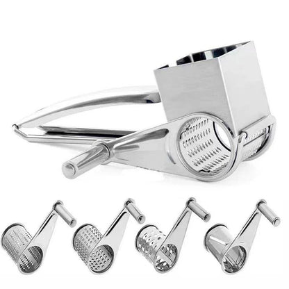 Rotary Cheese Grater Stainless Steel with Interchangeable Drums