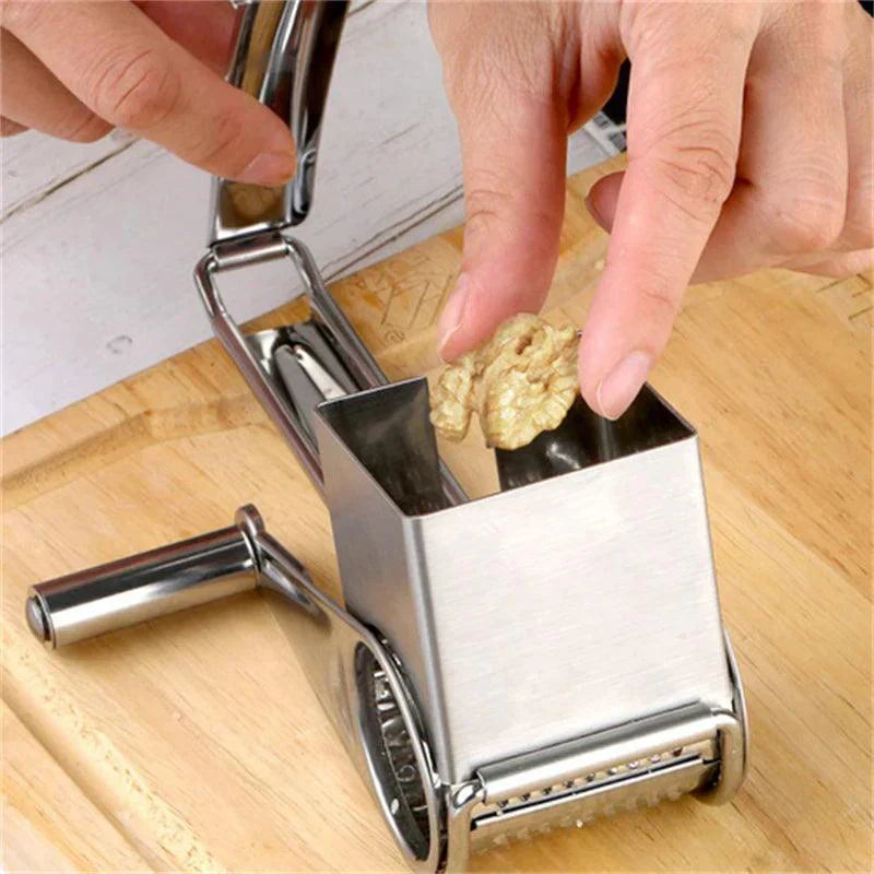 Rotary Cheese Grater Stainless Steel with Interchangeable Drums