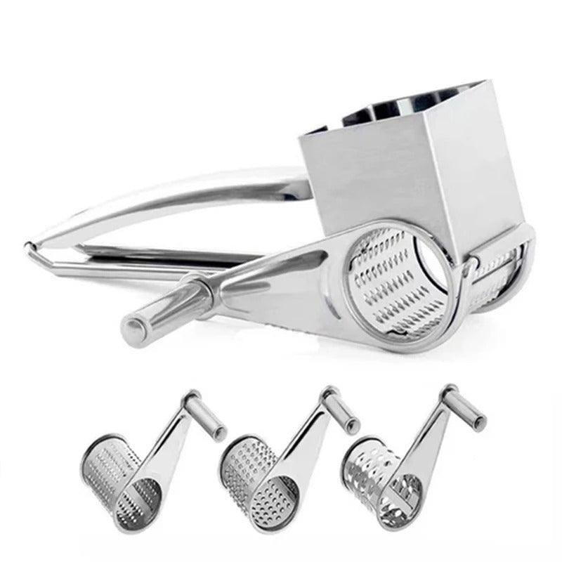 Rotary Cheese Grater Stainless Steel with Interchangeable Drums
