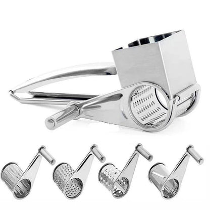 Rotary Cheese Grater Stainless Steel with Interchangeable Drums
