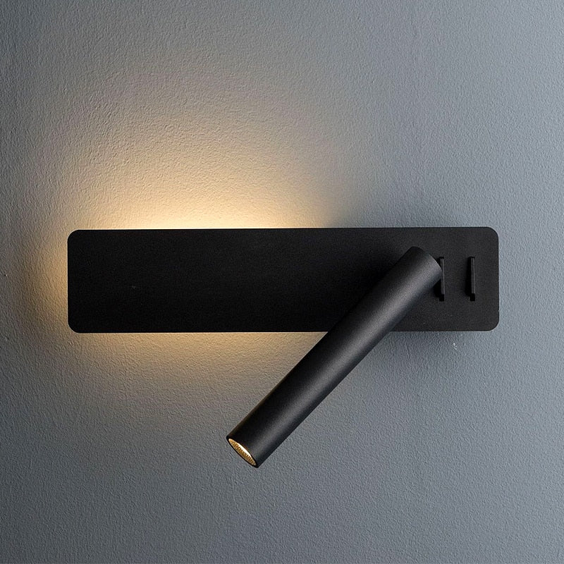 Obrotowa lampa ścienna LED do czytania z regulacją jasności, lampka nocna