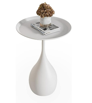 Rund metal piedestal sidebord med moderne minimalistisk design og holdbar jernkonstruktion