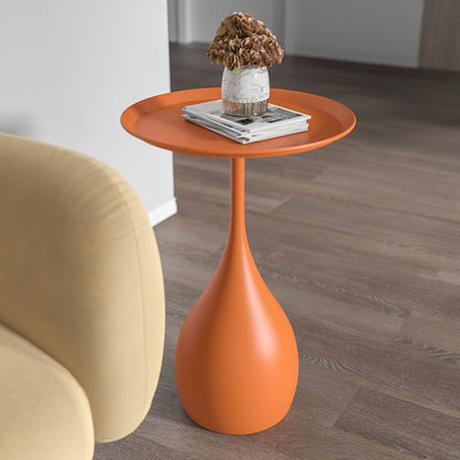 Rund metal piedestal sidebord med moderne minimalistisk design og holdbar jernkonstruktion