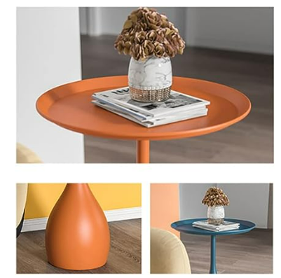 Rund metal piedestal sidebord med moderne minimalistisk design og holdbar jernkonstruktion