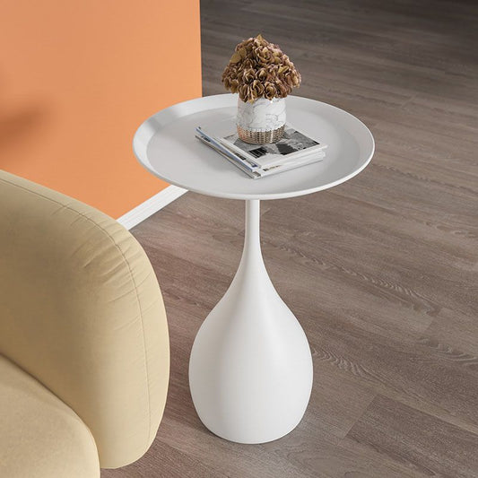 Rund metal piedestal sidebord med moderne minimalistisk design og holdbar jernkonstruktion