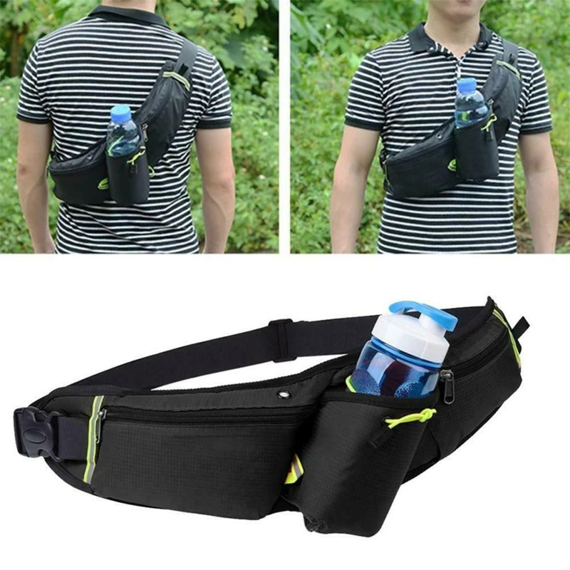 RunEase hydratatie hardloopriem waterdichte heuptas met fleshouder voor hardlopen en wandelen