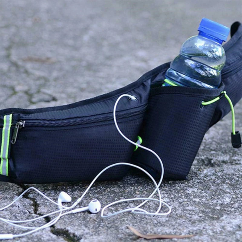 RunEase hydratatie hardloopriem waterdichte heuptas met fleshouder voor hardlopen en wandelen