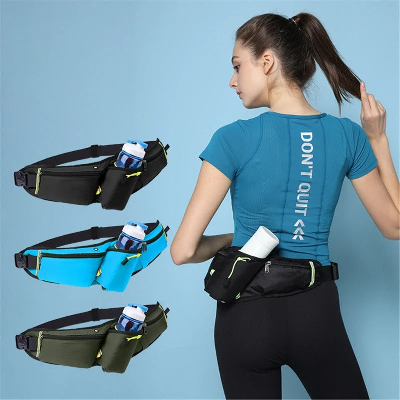 RunEase hydratatie hardloopriem waterdichte heuptas met fleshouder voor hardlopen en wandelen