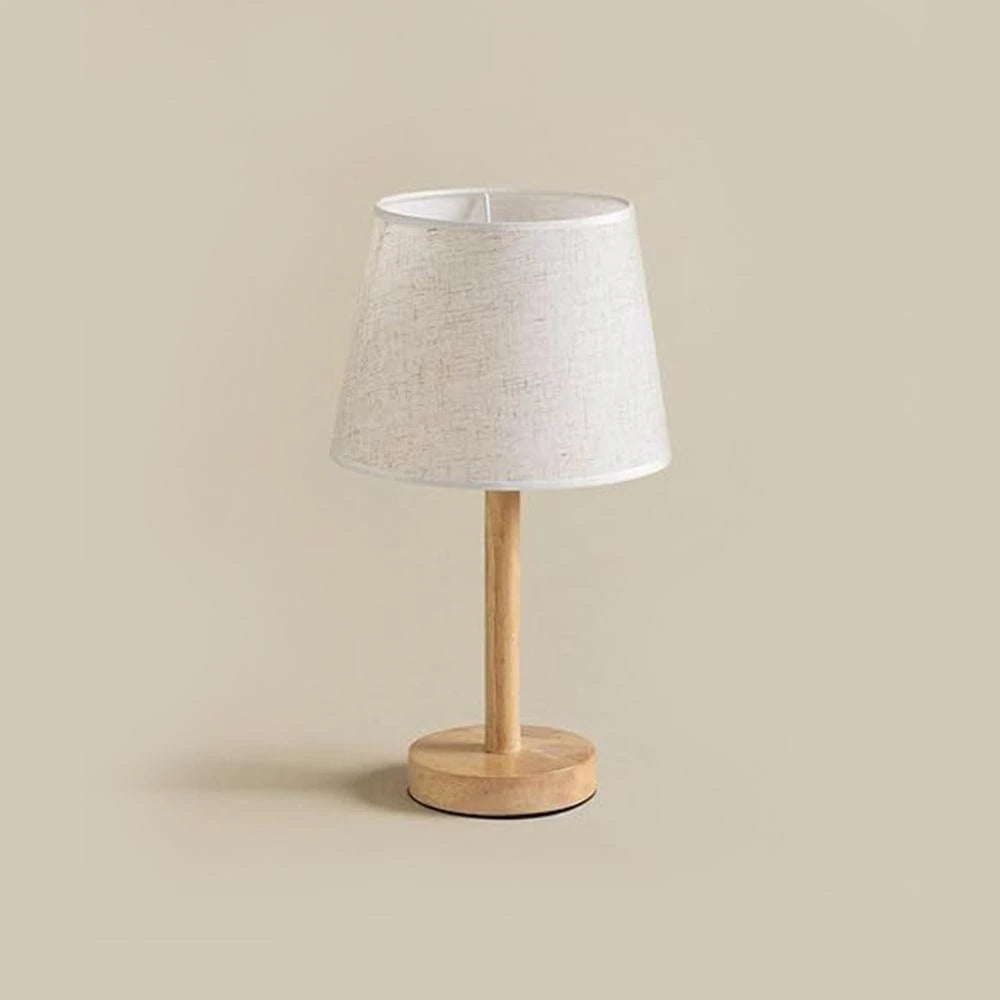 Trådløs LED-bordlampe i træ med varmt stemningslys