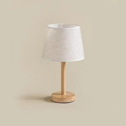 Trådløs LED-bordlampe i træ med varmt stemningslys