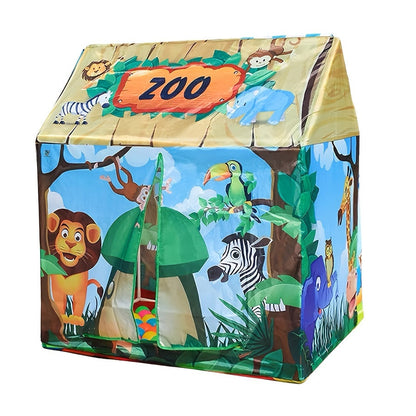 Namiot do zabawy Safari Jungle z motywem zwierząt i zestawem zabawek burgerów