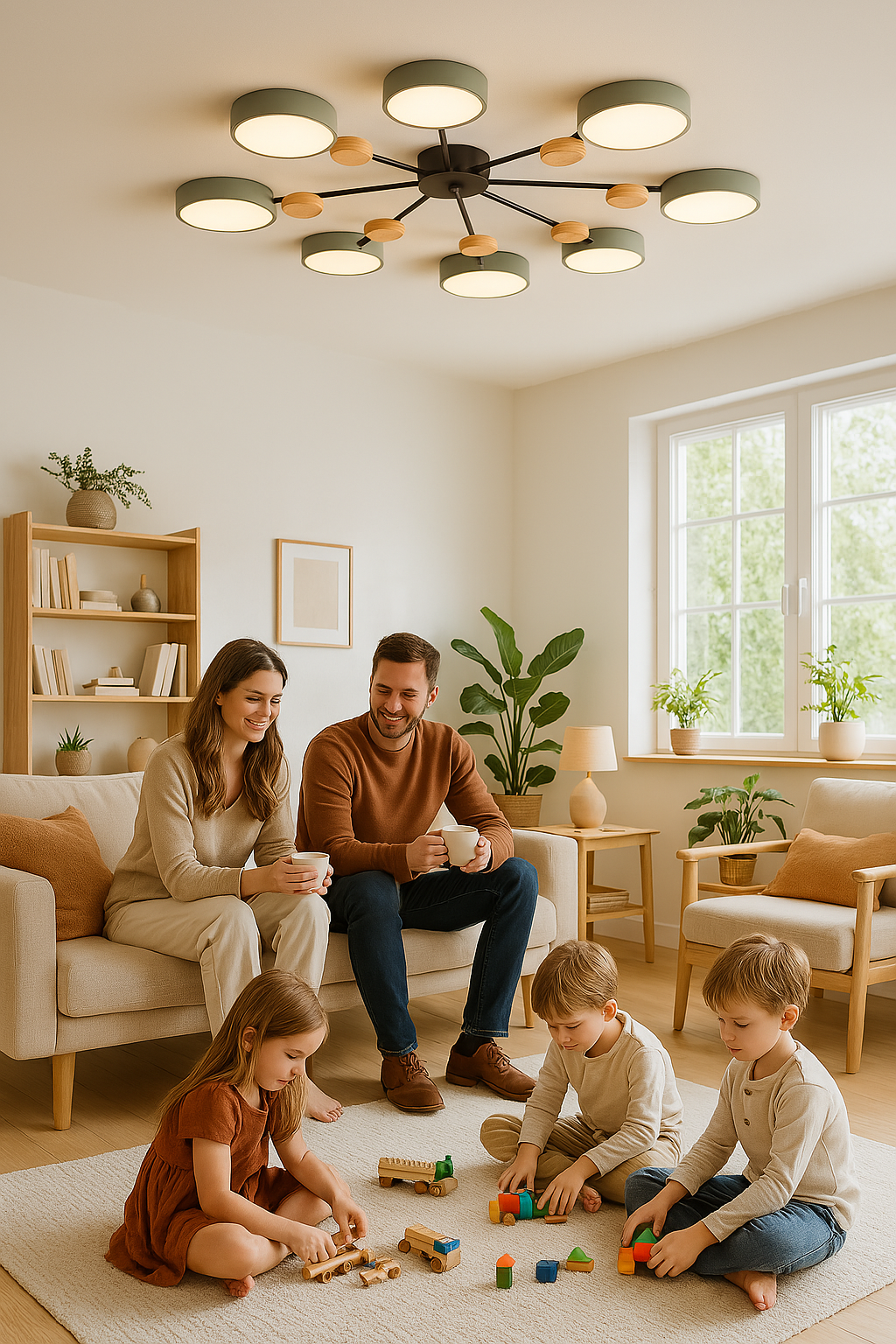 Skandinavisk LED loftslampe – moderne gren-design varm hvid lampe