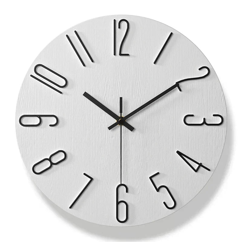 Skandinavisk Træ Vægur Stille Rammefri Minimalistisk Design